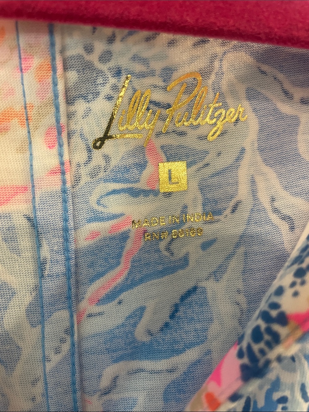 Lilly Pulitzer Easley Short Sleeve V-neck Dress, Bahamian Rhapsody size L - Picture 2 of 7